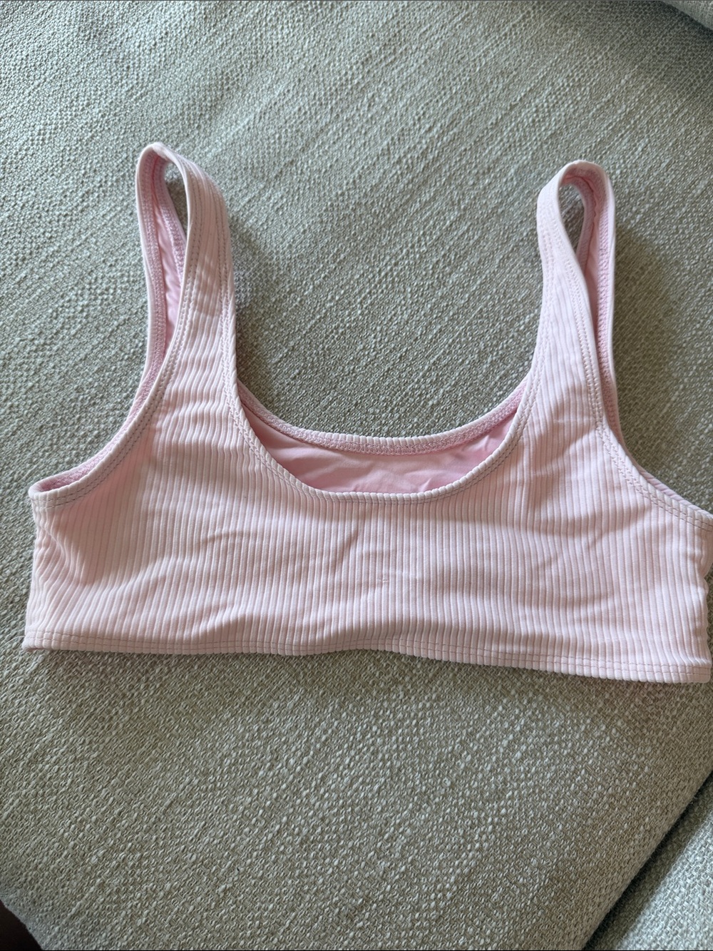 Light Pink Ribbed bikini top - Picture 2 of 3